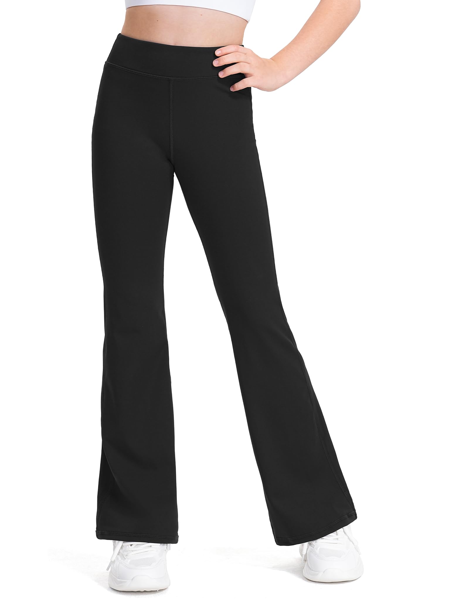 KEREDA Leggings Mädchen Schlaghosen Kinder Schlag Sporthose Teenager Flared Sport Hosen