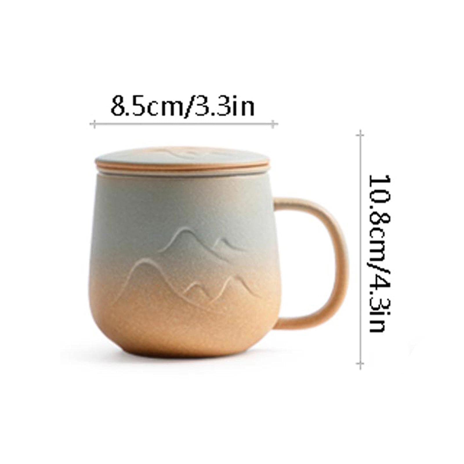 Tasse en céramique avec filtre tasse à thé avec couvercle tasse à eau pour la maison, tasse à thé pour le bureau, tasse à thé 334,5 g, trois couleurs disponibles tasse à café (couleur : gris)