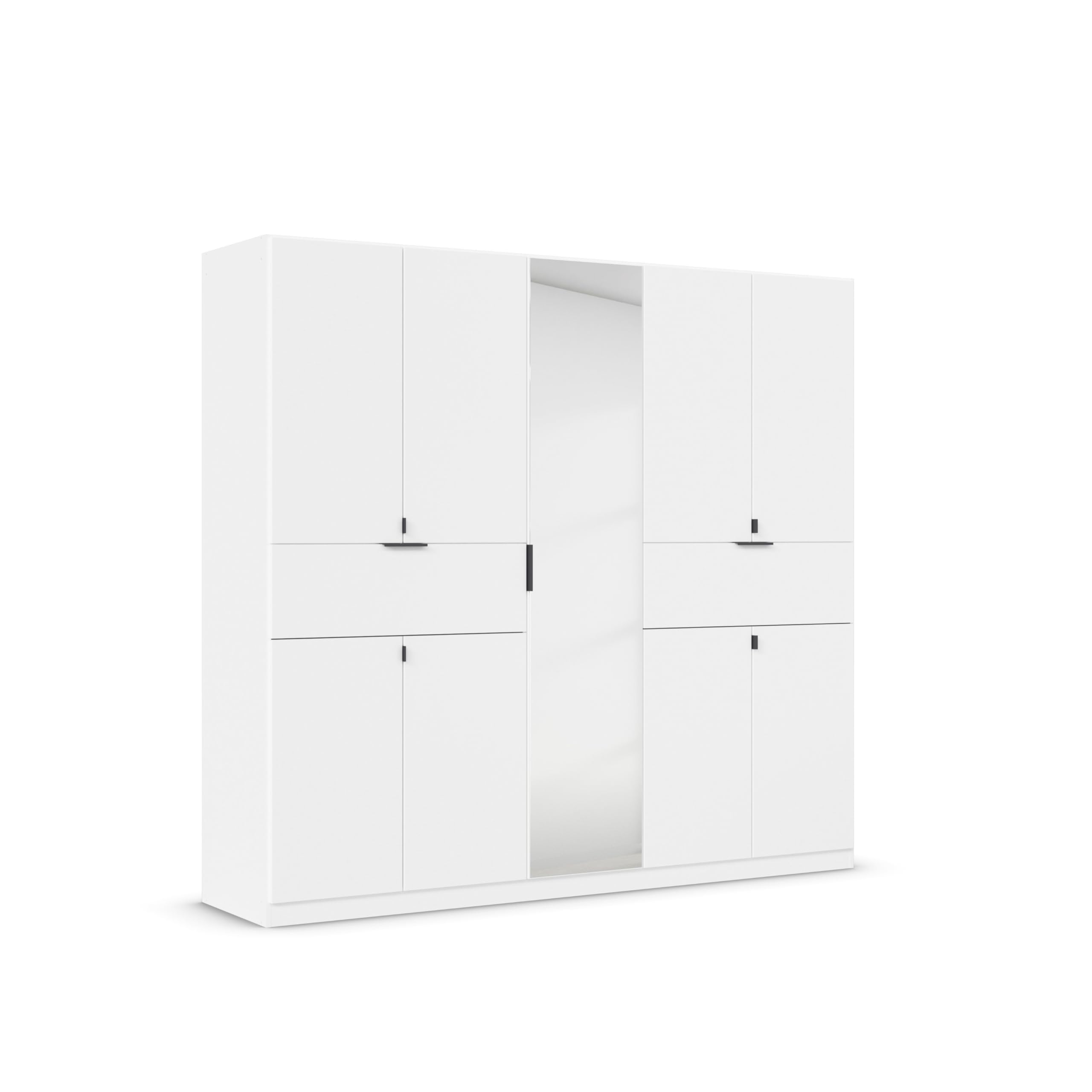 Rauch Möbel Ticao Drehtürenschrank – 9-Türen, 1 Spiegeltür, 2 Schubkästen, Alpinweiß, 226 x 210 x 54 cm