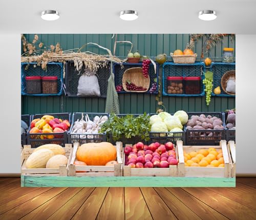 Fondo Fotográfico 7x5ft para Mercado y Frutas miniatura 3