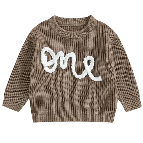 Mubineo Baby Girl Boy Cute 1st Birthday Sweater Long Sleeve Infant First Birthday Sweaters One Year Old Winter Clothes