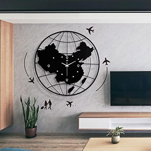 Horloge murale en érable véritable ornement noir de style européen - 7