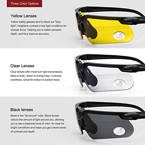 Image of Shooting Glasses with Case-Safety Glasses Anti Fog | Z87.1 Certificated Impact Resistance Safety Glasses for Hunting Shooting Sports