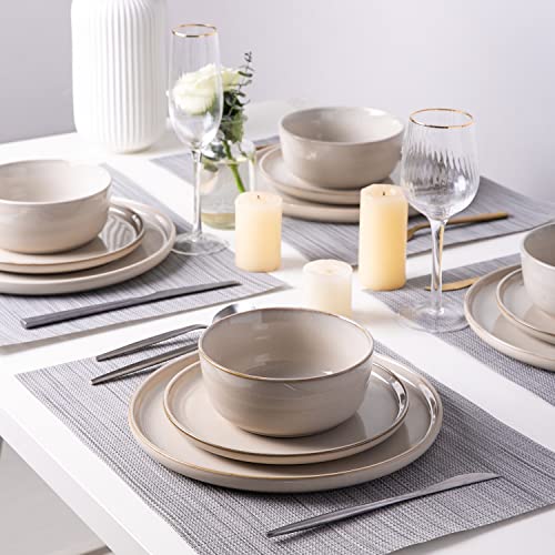 Amorarc Cereal Bowls Set Of 6 For Kitchen, 26Oz Stoneware Soup Bowls Set For Cereal Soup, Modern Kitchen Bowls For Meal, Dishwasher &Microwave Safe, Reactive Glaze -Antique Color #TOP6