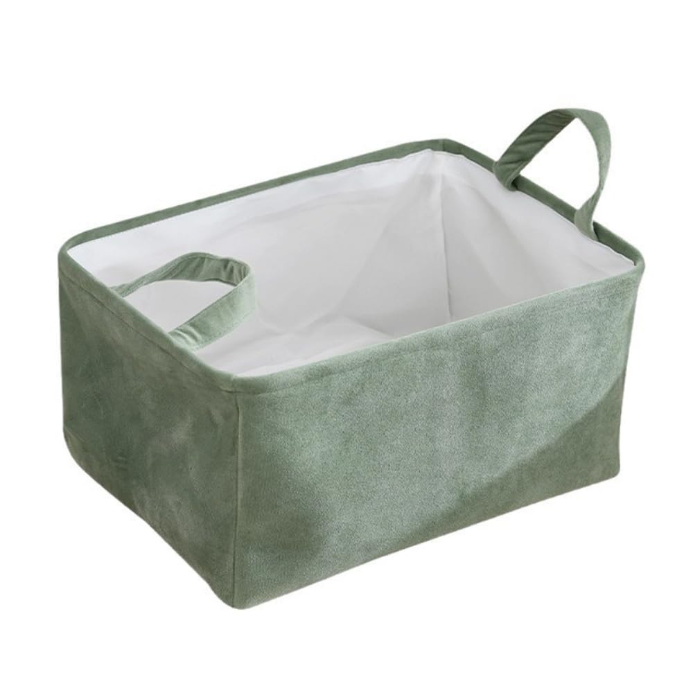 Set 3 Cestini Pieghevoli In Lino Grigio Con Manici - Per Organizzare Giocattoli, Vestiti, 31x21x12 Cm - 3