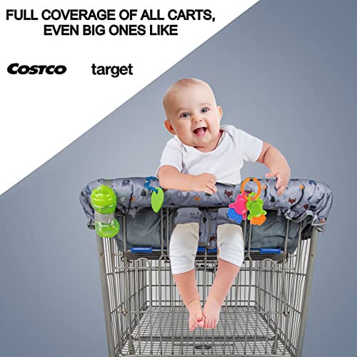 Shopping Cart Cover for Baby or Toddler | 2-in-1 High Chair Cover | Universal Fit for Boy or Girl | Folds into Carry Bag | Machine Washable