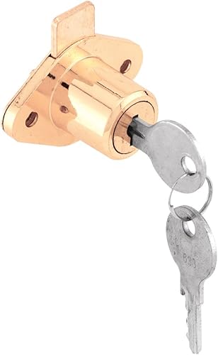 Miniatura 3 de Prime-Line U 9947 Cerradura de cajón y gabinete, 78 pulgadas, fundida a presión, chapado en latón, llave Yale (paquete individual) (paquete de 2)
