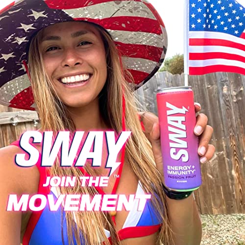 Sway Energy + Immunity Drink, Passion Fruit, 12 Fl Oz (12 Count), 160 Mgs Of Natural Energy, Daily Multi-Vitamin Enriched (A, B6, B12, C, D), Clean Ingredients, 0 Sugar, Low Calorie, Low Carbs #TOP6