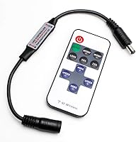 Vista 3 de Mini control remoto inalámbrico RF para tira de luces LED de un solo color 3528 5050, control remoto inalámbrico con conector de CC, atenuador RF
