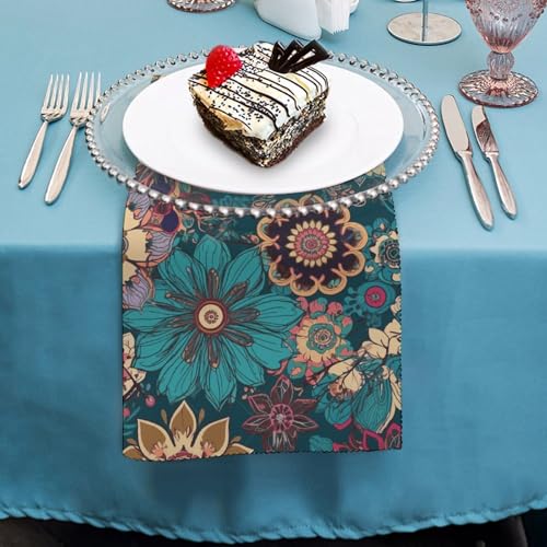Servilletas de Tela Bohemia con Flores 4 Unidades miniatura 4