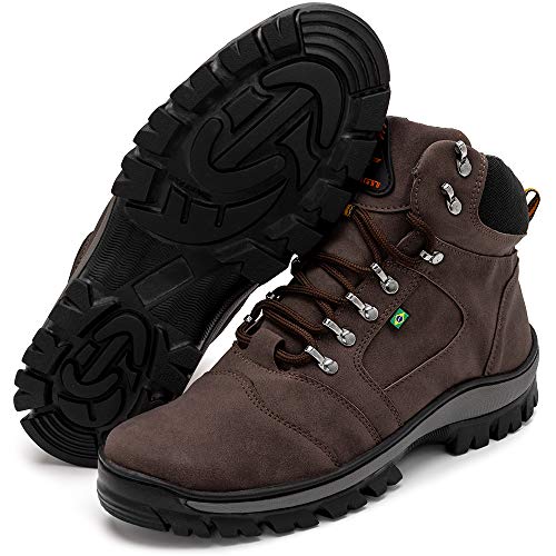 Bota Coturno Adventure Masculino Militar Confort (39, Marrom, preto)