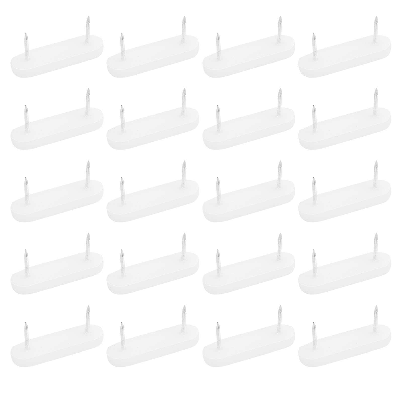 Nail on Furniture Glides, 20pcs Plastic Double Pins Furniture Sliders Chair Leg Feet Pads Glide Nails