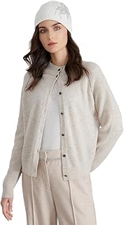 Sponsored Ad - Classic Button-Front 94% Cashmere, 6% Nylon Cardigan Sweater, High Neck, Long Sleeve, BC877