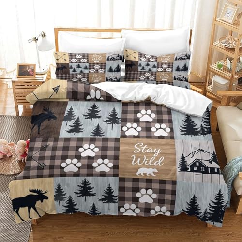 Parure de lit king size 220x240 cm aquarelle florale en microfibre douce - 3