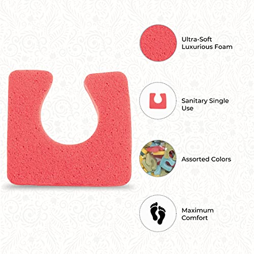 Image of ForPro Sole Toe Separators, Assorted Colors, Individual Pedicure Toe Separators, 1 inch W x 1 inch L, 144-Count