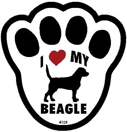 Paw Prints Suction Cup Signs - Beagle