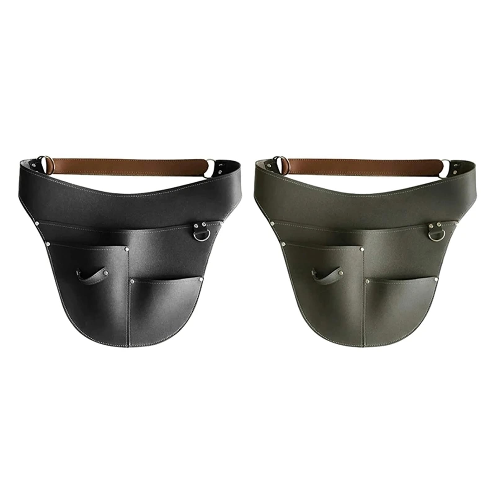 Étui de ceinture multifonctionnel en simili cuir for outils jardin, pochette taille réglable, sac tablier travail jardinage étanche Pour Charpentier(Green)