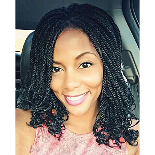 Perruque tressée Bob courte en fibres synthétiques résistantes à la chaleur pour femme noire