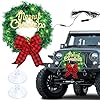 118 christmas car wreathlighted xmas decoration for car front grill12v plug in christmas lighting wreath with bow for trucks suvs rvs  urban country home decor