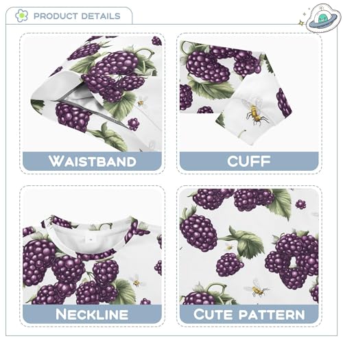 JUNZAN Fresh Boysenberry Fruit White Kids Boys Sweatshirt Hoodie Fleece Outerwear for Kids Camping 4T3