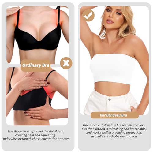 Image of JOYSHAPER Strapless Bras for Women Seamless Padded Bandeau Bra Wireless Tube Top Bralette Comfort Tube Bra