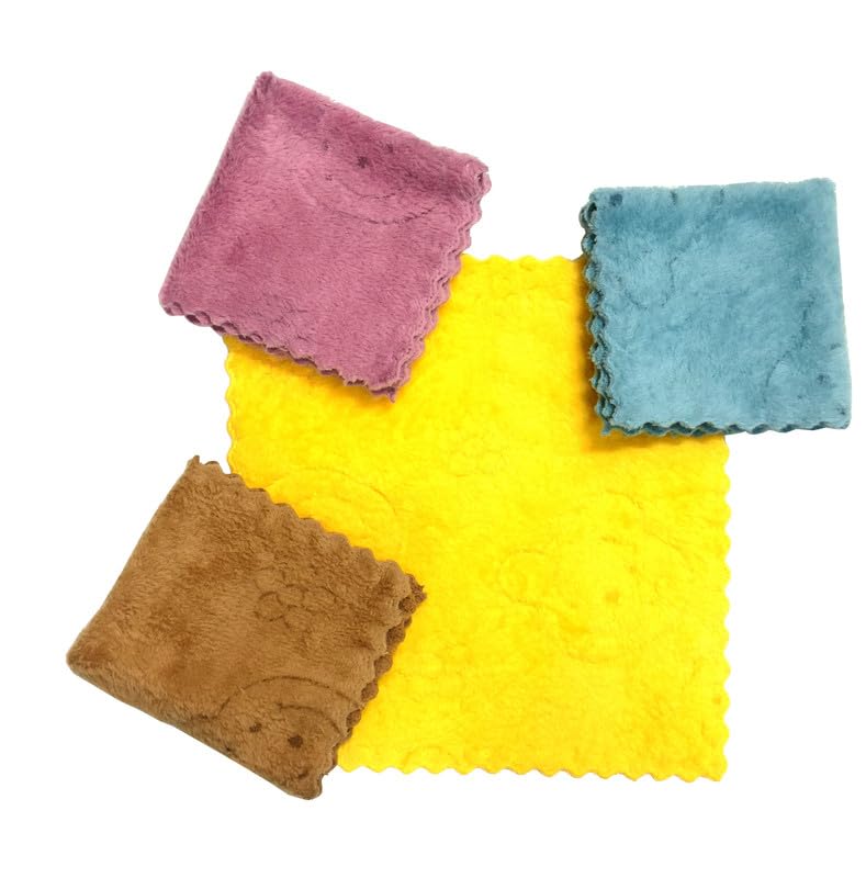 mikoniko Soft Cotton Handkerchief for kids, Women and girls | Teddy Bear Print Baby Face Towel Hanky Set 4 Pcs Multicolour-picture-45
