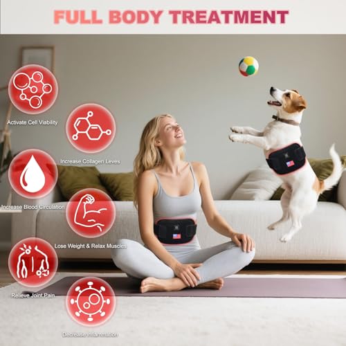 Red-Light-Therapy-for-Body,2025 Upgraded 4 Modes Near Infrared Light for Body Pain Relief,High-Efficiency Spherical Lamp Dual-Wave(660nm&850nm)LEDs,Corded-electric for Effective Therapy(12.4" x 6.1")