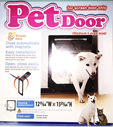 TAKARA INDUSTRY Pet Dog Door for Screens, Medium/Large