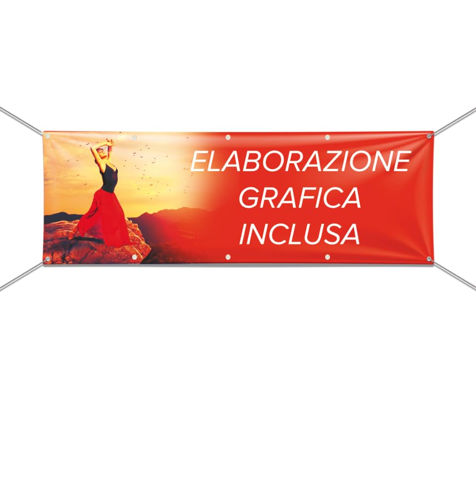 Striscioni In PVC Personalizzati: Soluzione Di Comunicazione Materiale PVC SPALMATO 510 Gr. - Dimensione 300x100 Cm. - Accessori Con Occhielli E Rinforzo Perimetrale - Foto 9