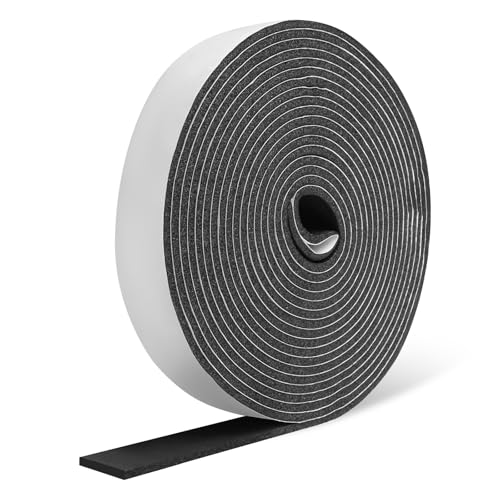 Schaumstoff Dichtungsband Selbstklebend 3mm x 25mm x 5m CR Neopren Moosgummi Dichtband Wasserdicht & Flammhemmend Schaumstoffdichtung für Türen Fenster Schalldämmung