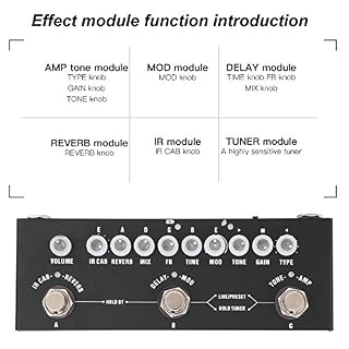 Keenso pédale d’effet de Guitare, 3 Effets Guitare électrique Multi Effets pédale Reverb Delay Chorus Phaser Guitare… - Les Beatles, Paul McCartney, John Lennon, RIngo Starr, George Harrison Keenso pédale d'effet de Guitare, 3 Effets Guitare électrique Multi Effets pédale Reverb Delay Chorus Phaser Guitare… – Image 3
