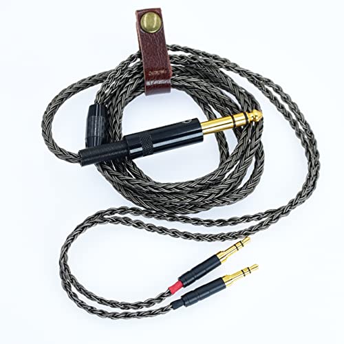 Arklove Replace Audio Upgrade Cable Compatible 6.35mm (1/4) TRS Double 3.5 with Denon ah-d600 ah-d7200 ah-d7100 ah-d9200 ah-d5200 meze 9 Classics Joule T1 II T5 Headset (8ft, Black)