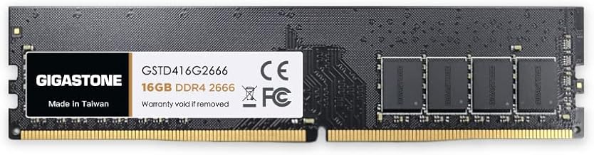 【DDR4 RAM】Gigastone Desktop RAM 16GB DDR4 16GB DDR4-2666MHz PC4-21300 CL19 1.2V 288 Pin Unbuffered Non ECC UDIMM for PC Computer Desktop Memory Module (Desktop ONLY)