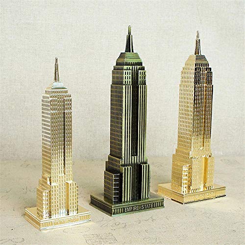 Standbeeld Decoratie Sculptuur18Cm / 22 Cm Bronze Gouden Empire State Building Model Standbeeld Metalen Plating… - Afbeelding 5