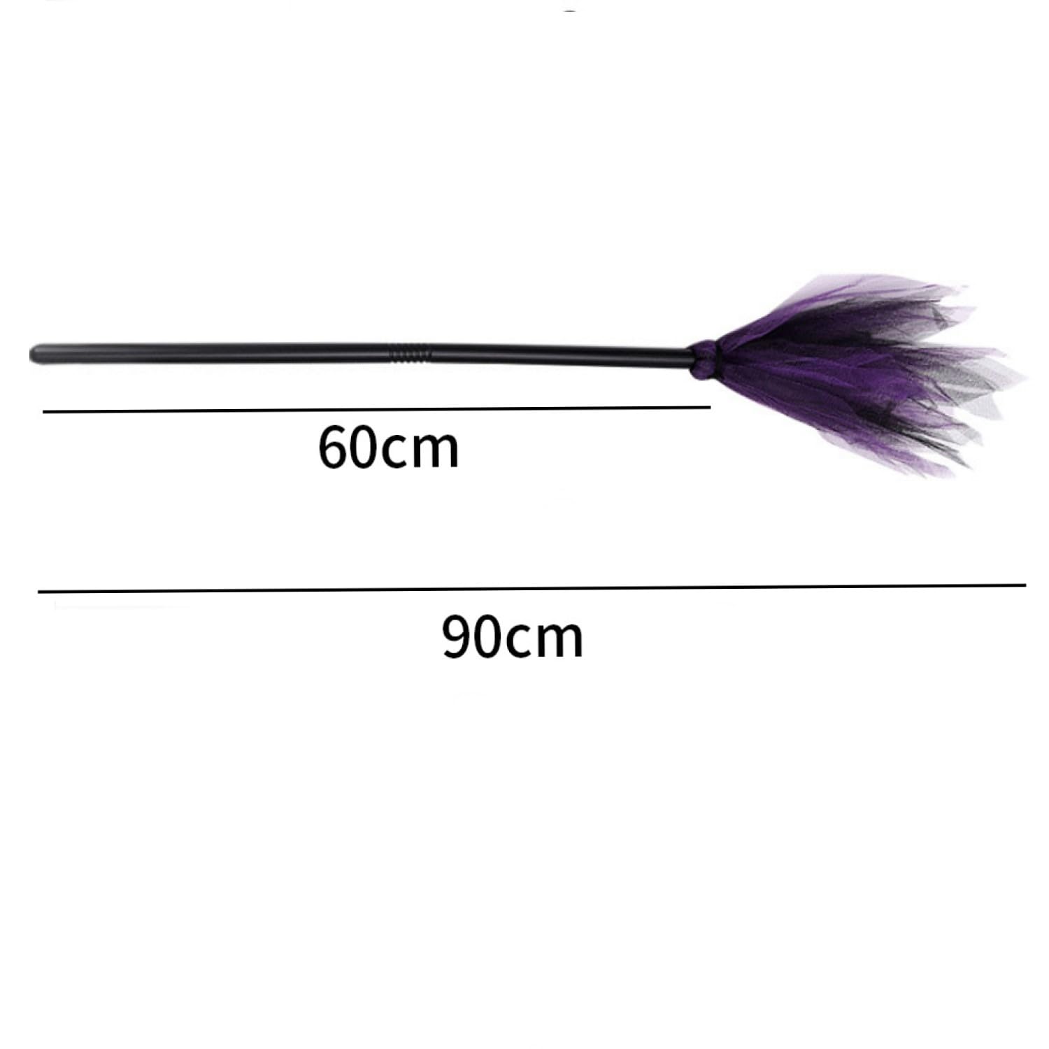 Lezevn Halloween Witch Brooms Witch Broomstick Halloween Party Props Witch Brooms for Cosplay Costume Decoration (Orange) - Image 2