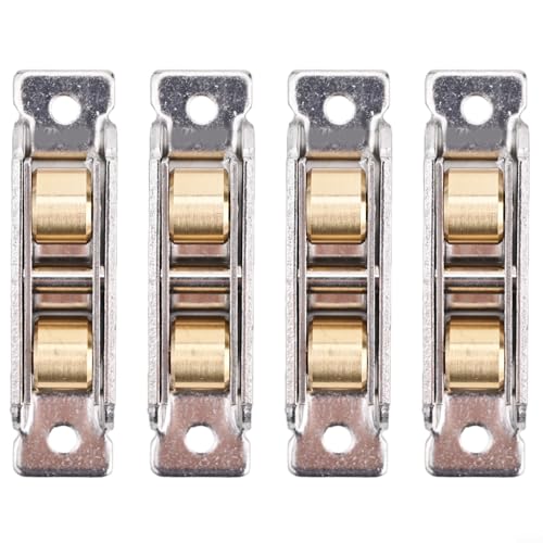 4 rodillos de acero inoxidable para puerta corrediza de patio, rodamiento de bolas de cobre para puertas de vidrio, puertas de pantalla, ventanas, puertas con tornillos (A)