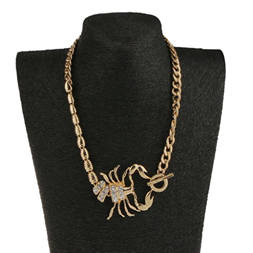 gazechimp Novas Mulheres Placa De Metal Ouro Cadeia Escorpião Pingente De Moda Colar De Jóias