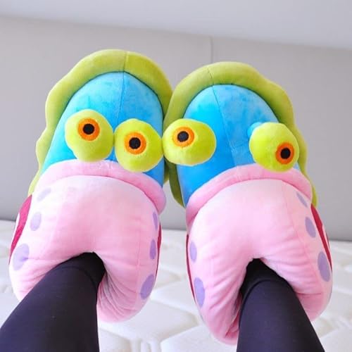 NEFLUM Winter Cartoon Slippers Women Funny Cute Snail Home Plush Shoes Indoor Cozy Flat Slides Furry Warm Cotton Slipper Girl Flip Flop