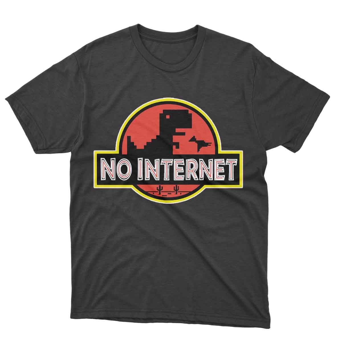 GenericNo Internet Logo Design Top Tees Round Neck Casual T-Shirt