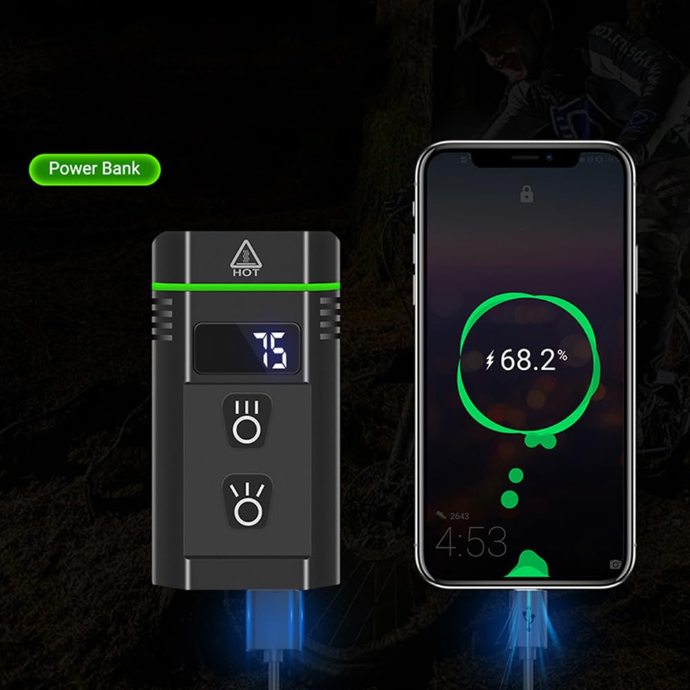 Reflektory rowerowe Nocna jazda Mocne światło Latarka USB Ładowanie Outdoor Mountain Bike Akcesoria do jazdy,2000lm