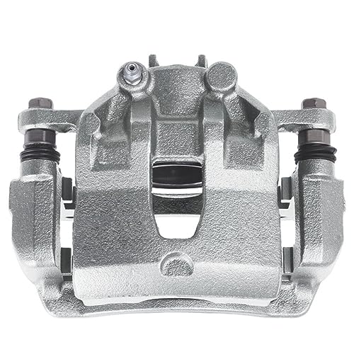 Image of Detroit Axle - Front Right Brake Caliper for 2012-2017 Hyundai Accent | Kia Rio, 2012-2014 Dodge Attitude, 2013 Brake Caliper with Bracket Replacement