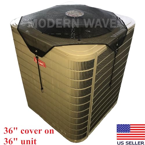 Image of MODERN WAVE Central Air Conditioner Cover for Outside Units 36 x 36 - Top Universal Outdoor AC Cover Defender (Mesh, 36 inch x 36 inch) (Pack of 2)