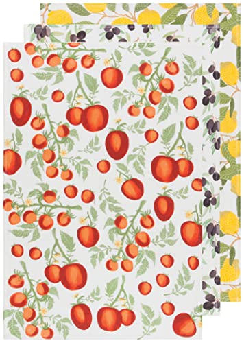 Image of Now Designs Mediterranean Cotton Floursack Kitchen Dish Towels 20 x 30in, Set of 3
