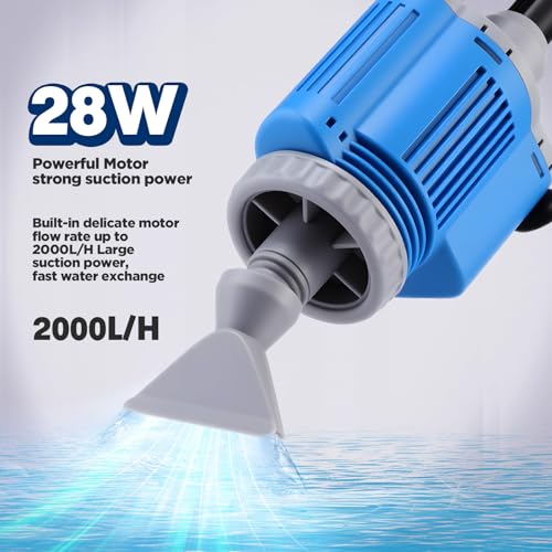 Image of Tujoe Electric Aquarium Gravel Cleaner - 6 in 1 Electric Automatic Removable Vacuum Water Changer Sand Algae Cleaner Filter Changer 110v /28w