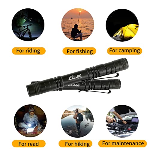 Leluo Handheld Pen Flashlight 150 Lumens Lamp Clip Mini Pen Light Small Pocket Penlight (2*Long) 1 #TOP3