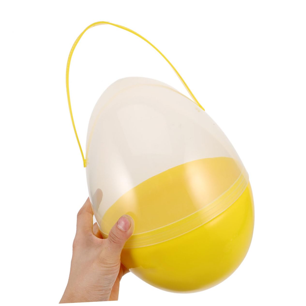 TOYANDONA 2 Pièces Oeufs de Pâques Géants avec Poignée Œufs Vides Transparents pour Décoration de Fête Chasse Aux Œufs et Rangement de Bonbons Lot de