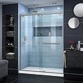 DreamLine Encore 56-60 in. W x 76 in. H Semi-Frameless Bypass Shower Door in Brushed Nickel, SHDR-1660760-04