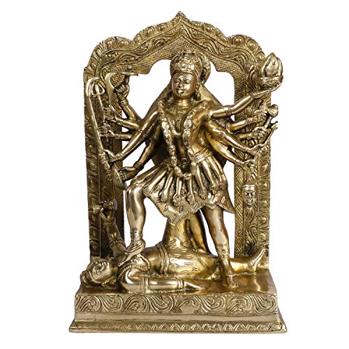 Kartique Brass Maa Kali Idol for Home Decor in Gold Color Height ...