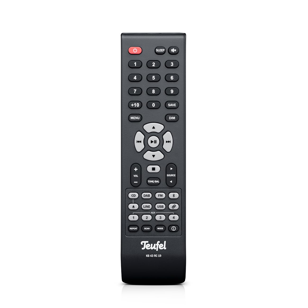 Teufel KOMBO 43 CD-Receiver - Kompakter HiFi-Stereo-Receiver, 2 x 25 Watt, Bluetooth mit aptX®, UKW & Digitalradio (Schwarz)
