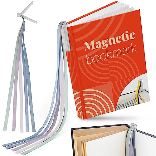 Superior Essentials Magnetic Leather Bible Bookmark-Attachable Bible Ribbon Bookmarks for Book Lovers with 5 Colorful Strings - No More Flipping Through Pages Using Our Bible Page Markers(1PC Pastel)